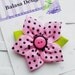 Boutique Pink and Black Dot Star Flower Hair Clip Bow
