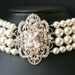 Duchess, Dramatic Rhinestone and Swarovski Pearl Cuff Bracelet