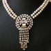 Vintage 1950's Rhinestone Bridal Necklace, Vintage Pearl Bridal Necklace, Waterfall Freshwater Pearl Necklace