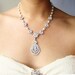 Vintage Bridal Necklace, Crystal Wedding Jewelry, Rhinestone & Pearl Bridal Necklace, Swarovski Crystal Wedding Necklace, EDITH