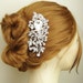 Vintage Style Wedding Hair Comb, Silver Filigree Art Deco Rhinestone Bridal Hair Comb, Old Hollywood Bridal Wedding Hair Accessories, NADIA