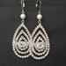 Teardrop Chandelier Wedding Earrings, Rhinestone Vintage Style Bridal Earrings, Dramatic Art Deco Teardrop Earrings