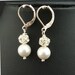 Ivory White Swarovski Pearl & Crystal Wedding Bridal Earrings, Rhinestone Bridal Wedding Earrings, Pearl Drop Bridesmaids Earrings, EMILY