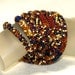Trevelyan ... Necklace . Bead Crochet Rope . Earthy Colors . Autumn . Picasso Finish . Burgundy . Caramel . Cream . Dark Blue