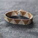 Matte Metallic ... Peyote Bracelet . Geometric . Triangles . Dark Silver . Pewter . Bronze . Contrasting Colors . Simple . Narrow