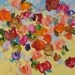 Original Floral Painting Abstract Art, Landscape, Flowers, Acrylic on Canvas 20x20 Perfect Spring Day