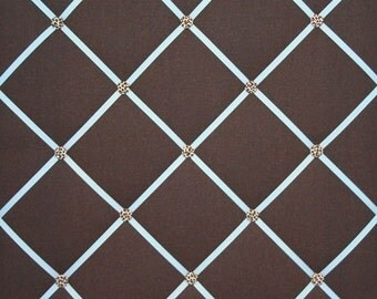 Chocolate Brown Blue French Ribbon Memo Board