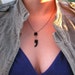 Semicolon Black Laser Cut Acrylic Pendant Necklace