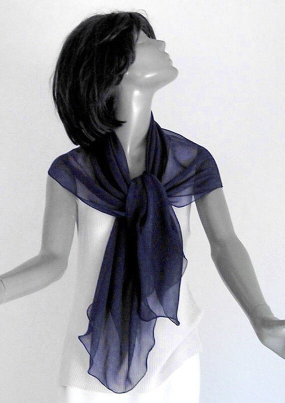 blue chiffon wrap