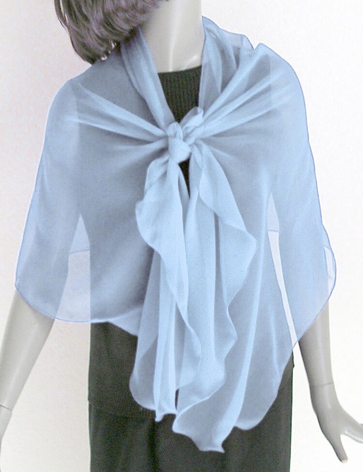 blue chiffon wrap
