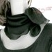 Black Chiffon Scarflette, Small Square Neck Scarf Soft Pure Natural Mulberry Silk Chiffon, Charming Paris Look...