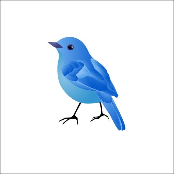 Blue Bird Vinyl Wall Decal By Wilsongraphics On Etsy