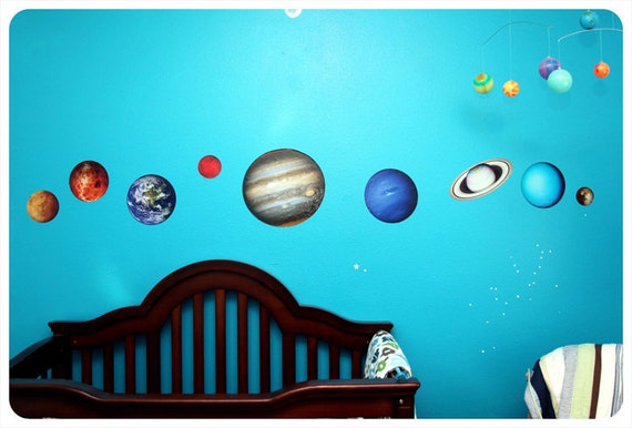 CUSTOM PHOTOTEX - Planets of Our Solar System Vinyl Wall Decal Set
