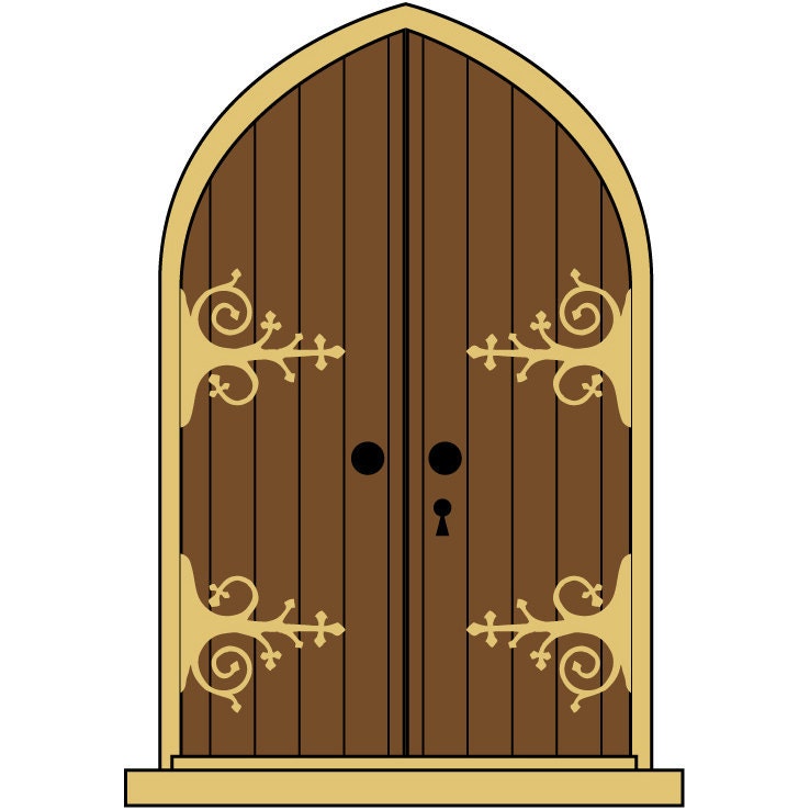 Cartoon Door & Vector - Cartoon Old Wood Door