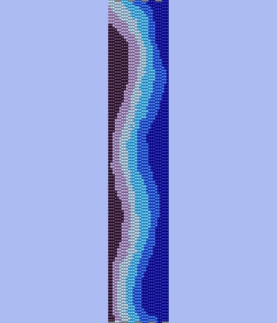 Blue Waves Bead Pattern Three-Drop Peyote