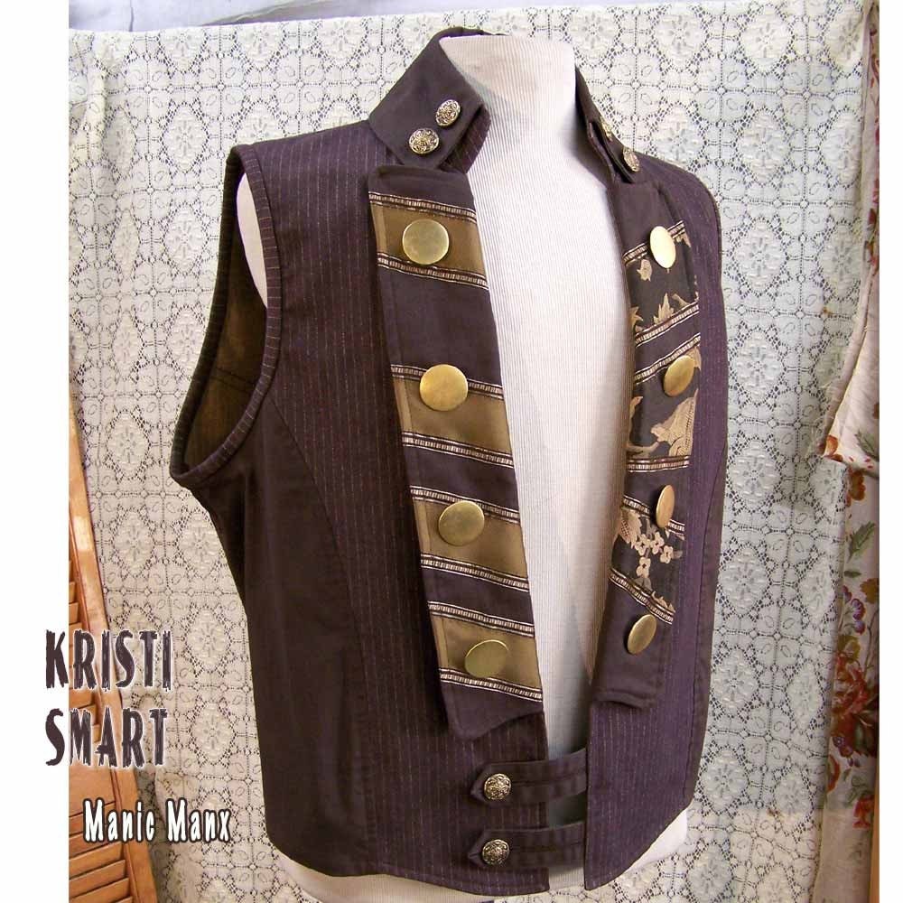 Mens XXL Steampunk pirate Vest by Kristi Smart