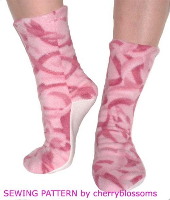 Fleece Sock Sewing Pattern Full Size PDF by cherryblossoms