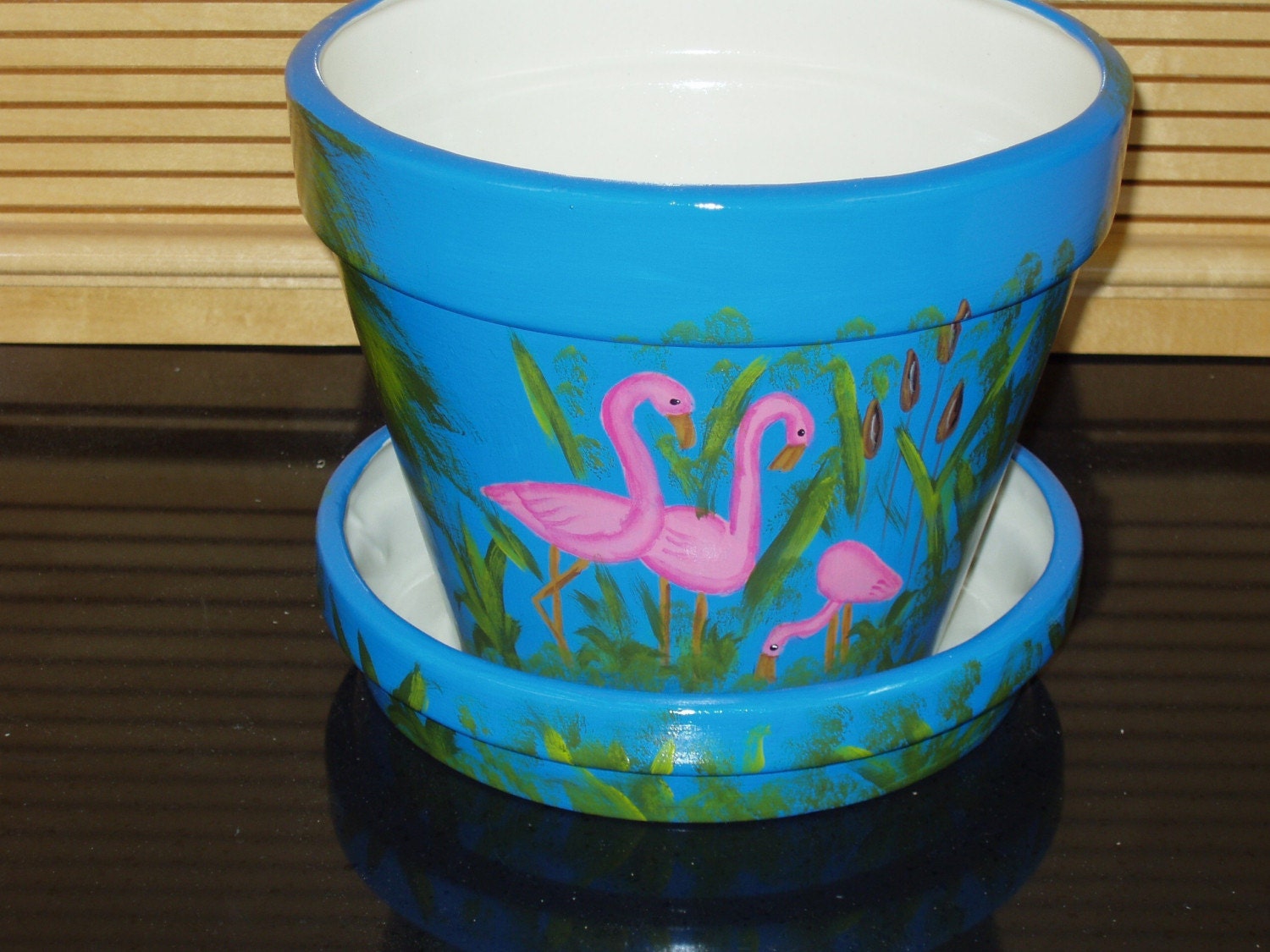 flamingo flower pot