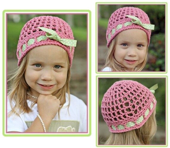 PATTERN 3 Crochet Girls Boutique Beanie Hat Collection