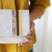 LIMITED EDITION Liberty Stripe Clutch, Gray and Cream Stripe, Lemon Yellow