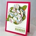 Friendship card handmade stamped paper flower blank embellished