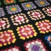 Vintage Crocheted Granny Square Afghan Blanket
