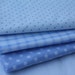 Fat Quarter Bundle- Reclaimed Bed Linen fabric -Blue Polka Dots