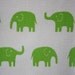 japanese cotton elephant fabric, green elephants on neutral canvas