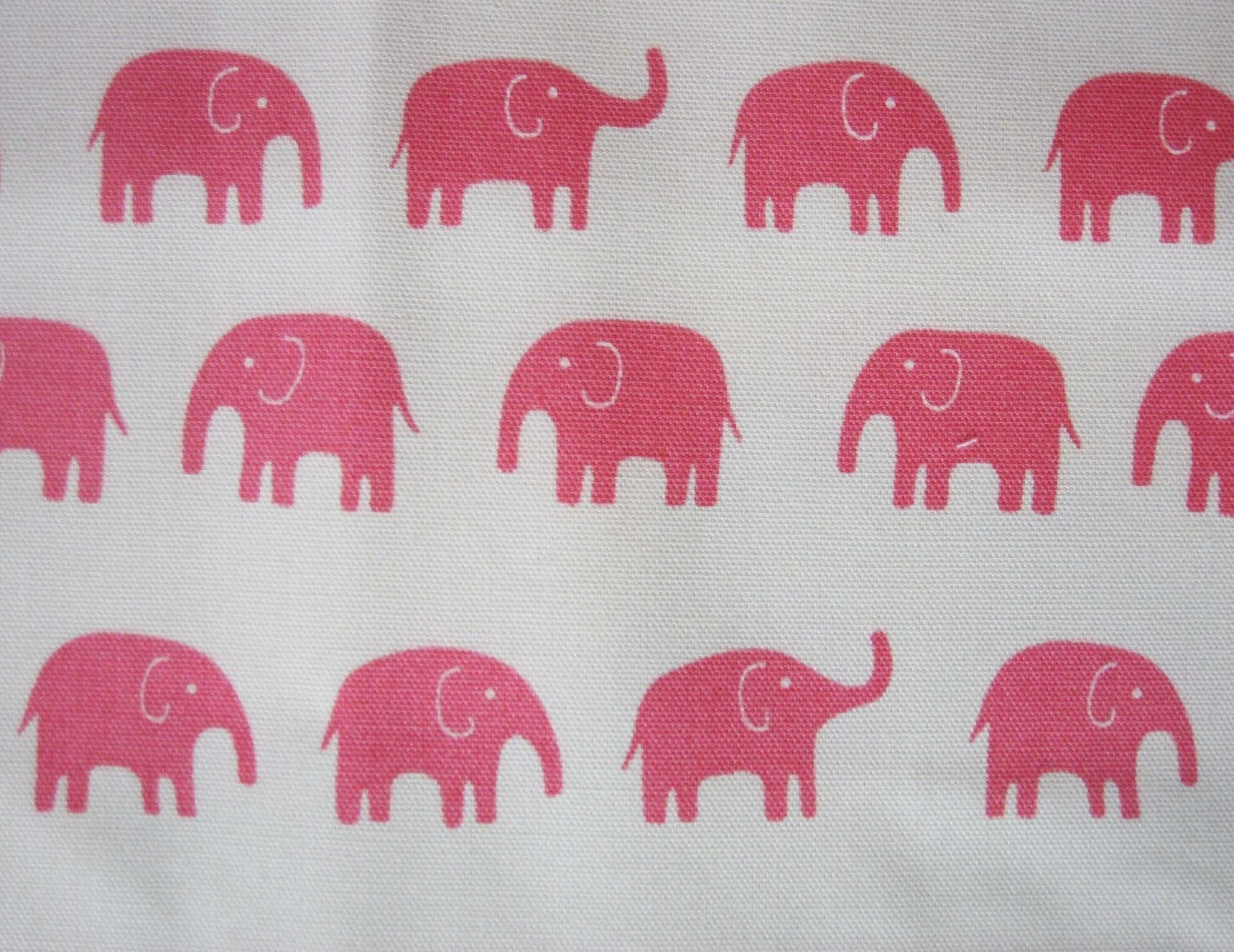 japanese cotton elephant fabric pink elephants on by feltcafe