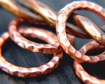 Handmade Copper Ring Knitting Stitch Markers, US10