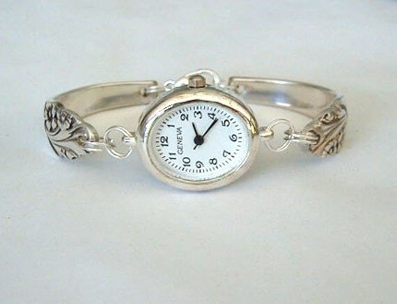 Silver Spoon Bracelet Watch Recycled Silverware Jewelry