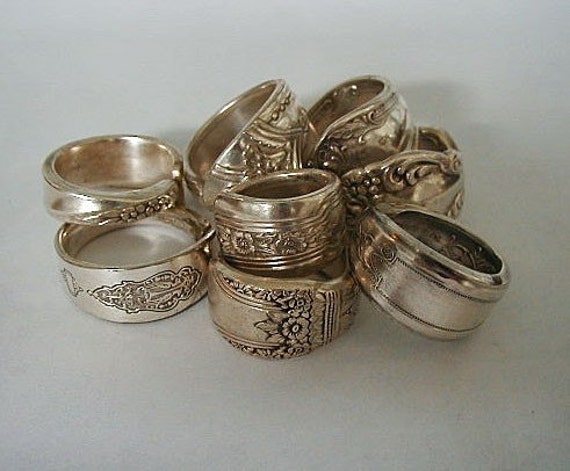 Eight Silver Spoon Rings Recycled Spoons Discounted Price Made to ...