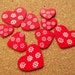 Red heart wooden cabochons
