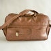 Camel Tan Faux Leather Overnight Bag