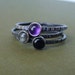 Purple Passion Goodness - Sterling and Fine Silver - Set of 3 Tiny Stacking Rings - Gemstone Stackers