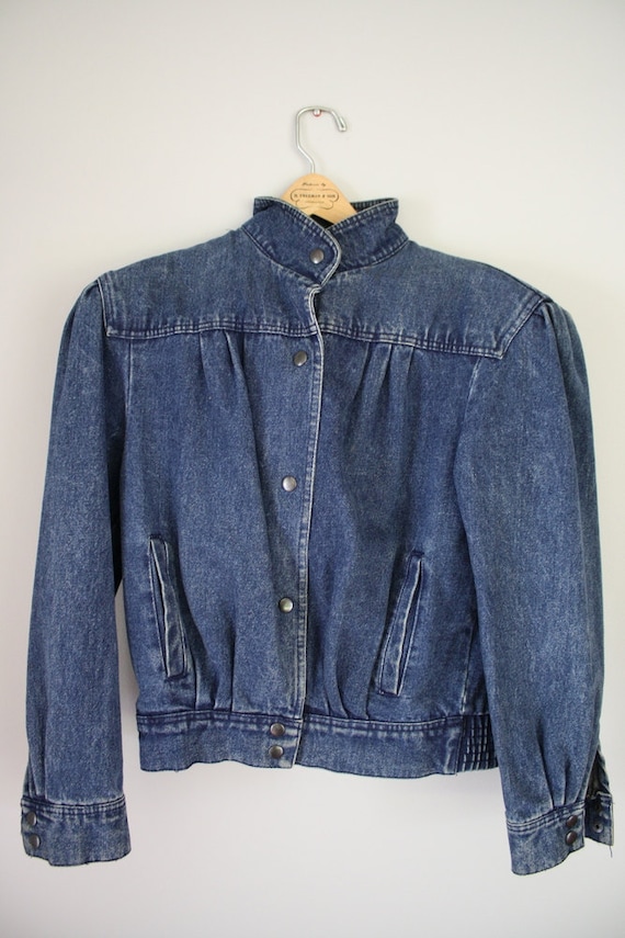 SALE Vintage 80s Puff Sleeve Jean Jacket M by MissShapes on Etsy