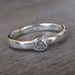 CLEARANCE - Moissanite and Recycled Sterling Silver Solitaire Ring, size 6