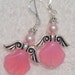 Pink Angel Pewter and Sterling Silver Earrings