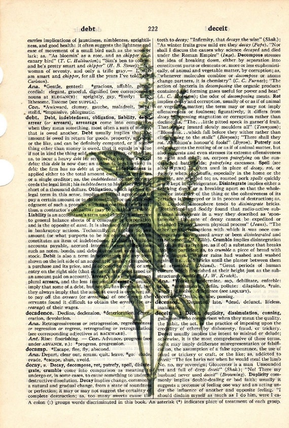 Items similar to Basil herb dictionary book page collage art print Buy