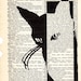 Black White Cat dictionary book page collage art print Buy 3 get ANOTHER 1 Freeprint print