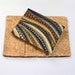 Business Card n Cash Holder Wallet Pouch Black Brown Tan and White Geometric Dots in Waves