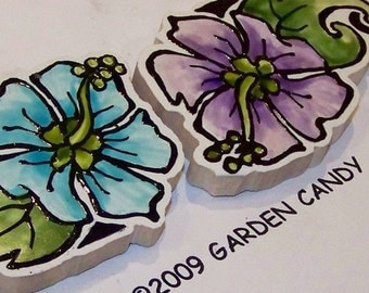 Tattoo-style Tile, Mosaic Tiles, Hand Painted, Tribal style flowers