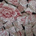 Vintage Red Pink Lotus Transferware Vintage China Filler Mosaic Tile Pieces
