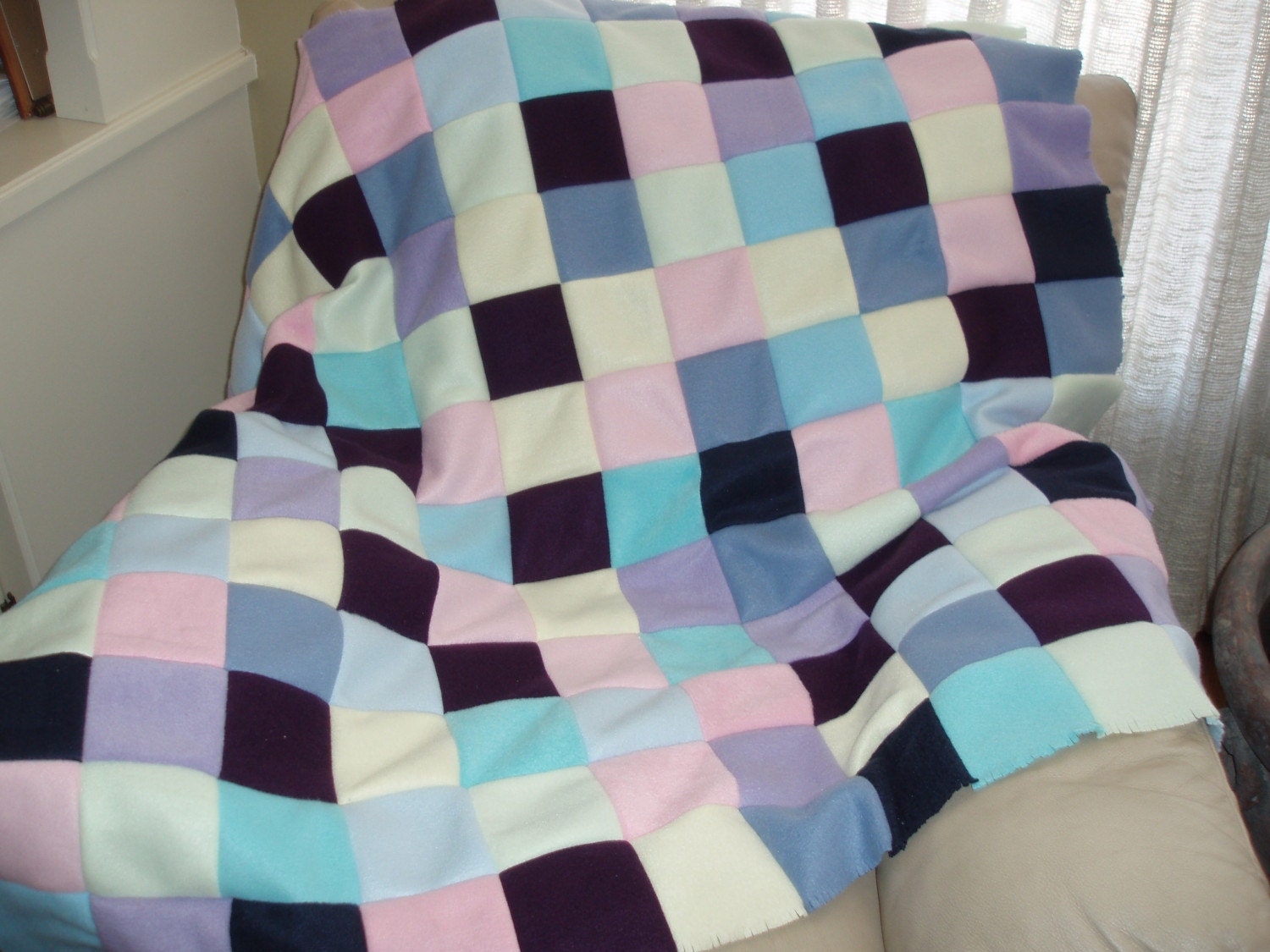 Patchwork Fleece Blanket by Insteadofsleeping on Etsy