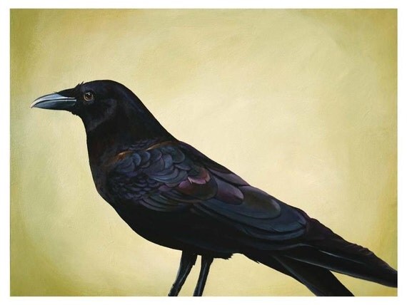 Keen-Brained And Patient 18 x 24 Art Print - Bird - Crow - Raven ...