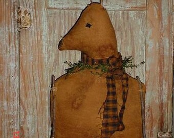 Primitive ChriStMas PATTERN Reindeer Door Doll