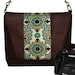 CLEARANCE was 85 - DSLR Camera Bag SLR Camera Messenger Bag Vegan Brown Leather Medallion Canvas Zipper Padded - InStock