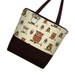 Large Tote Bag Purse / Diaper Bag / Cute Cotton Tote Bag / Zippered Canvas Tote / Teacher or Work Tote Cute Owl (RTS)