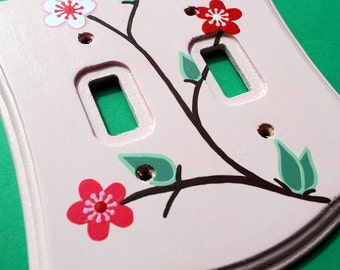 Cherry Blossom Double Lightswitch Cover