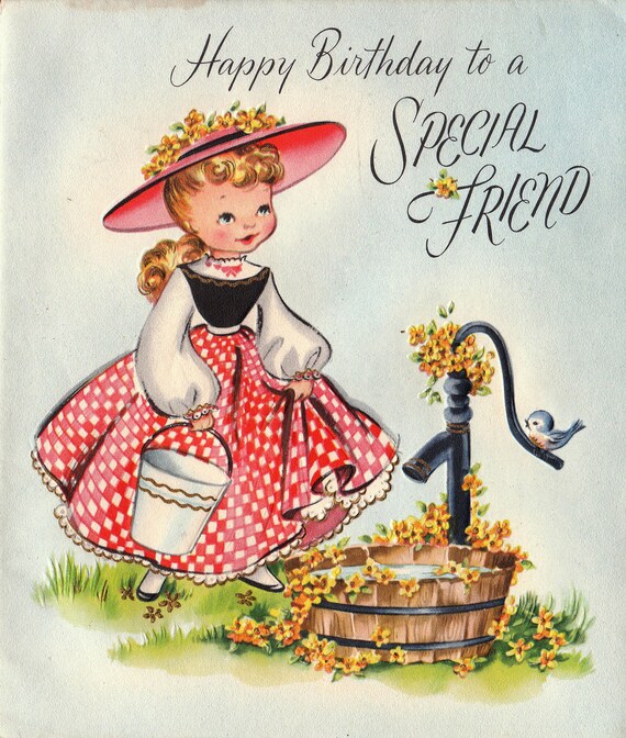 Vintage 1950s UNUSED Happy Birthday To A Special Friend